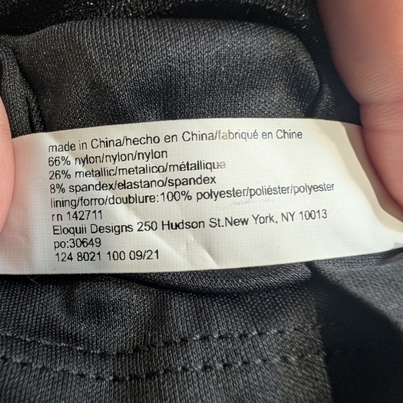 🖤 Eloquii Black Metallic Cutout Midi Dress Size 28 - Picture 8 of 9